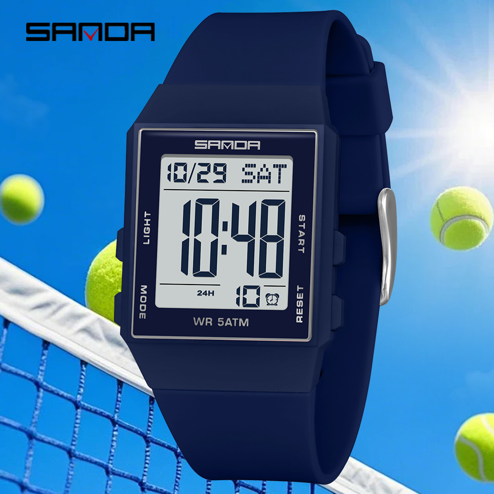 Luxury Watch Shop - SANDA Studenten Casual Digitaluhren LED-Beleuchtung Stoppuhr