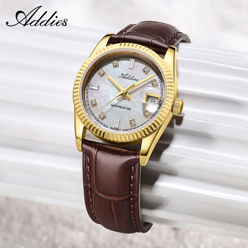 Luxury Watches - Addies 585 Quarz-Damenuhr, 28 mm, hochwertiges