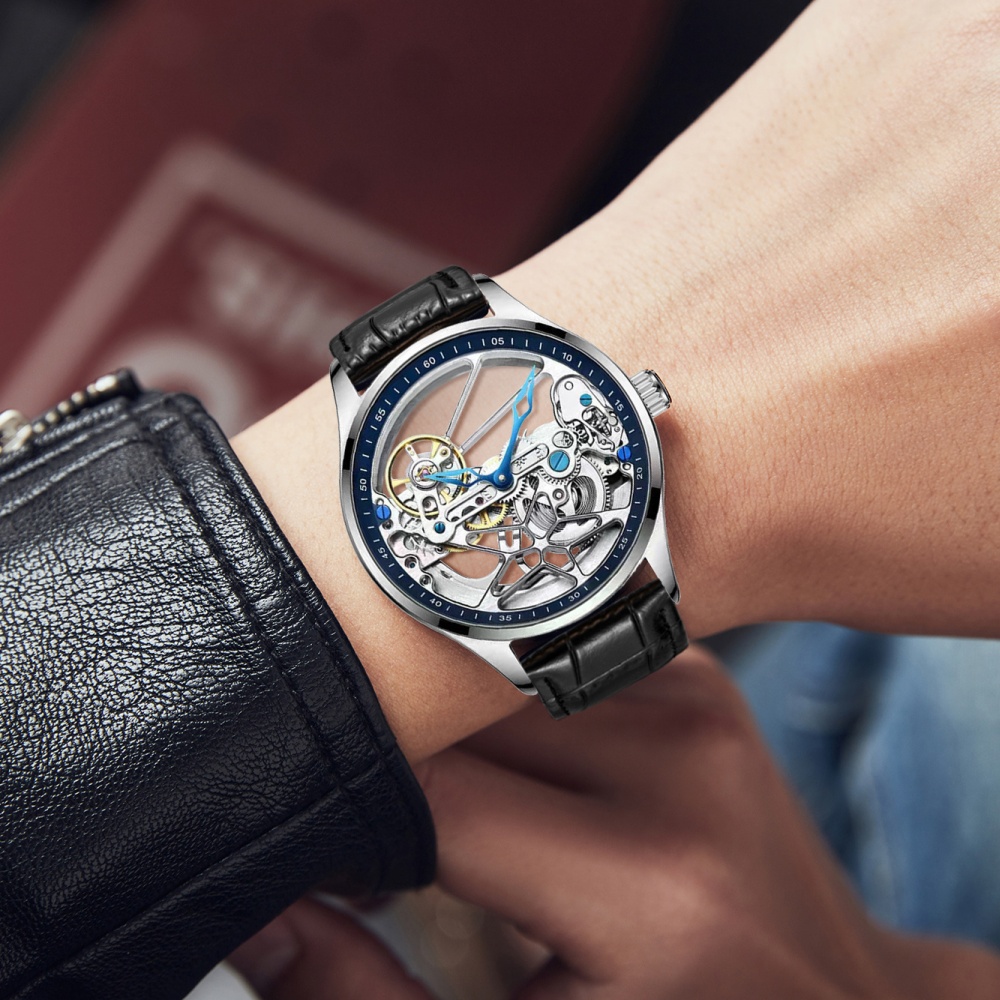 Luxury Watch Name Brands - Neue, originale, doppelseitig ausgehöhlte Herrenuhr, vollautomatische