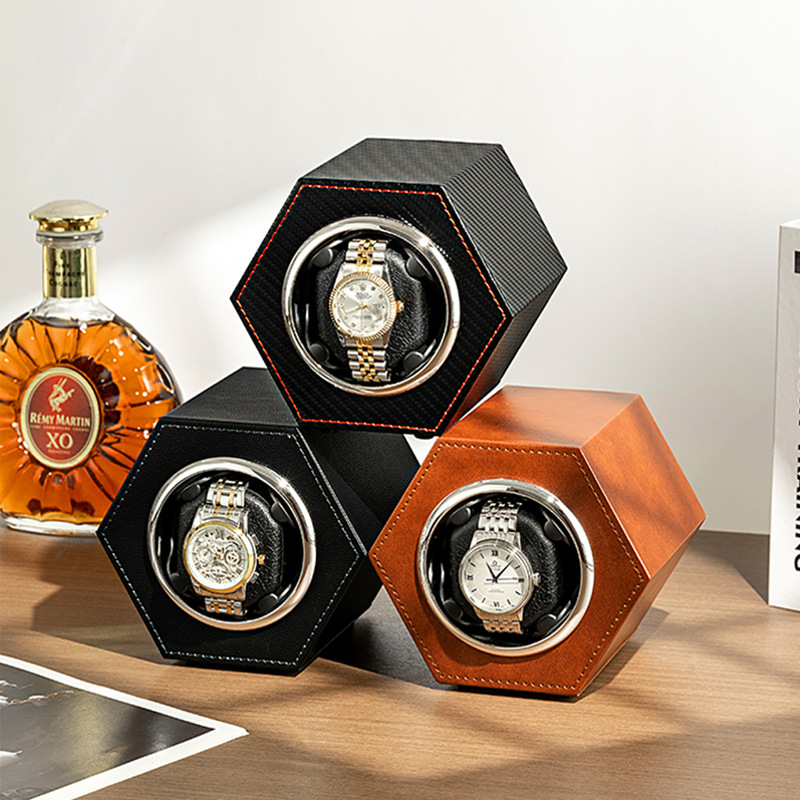 Luxury Watch Winder Box - 2024 Neuer Uhrenbeweger, Mini-Einzel-Rotationsbox, Motor, mehrere