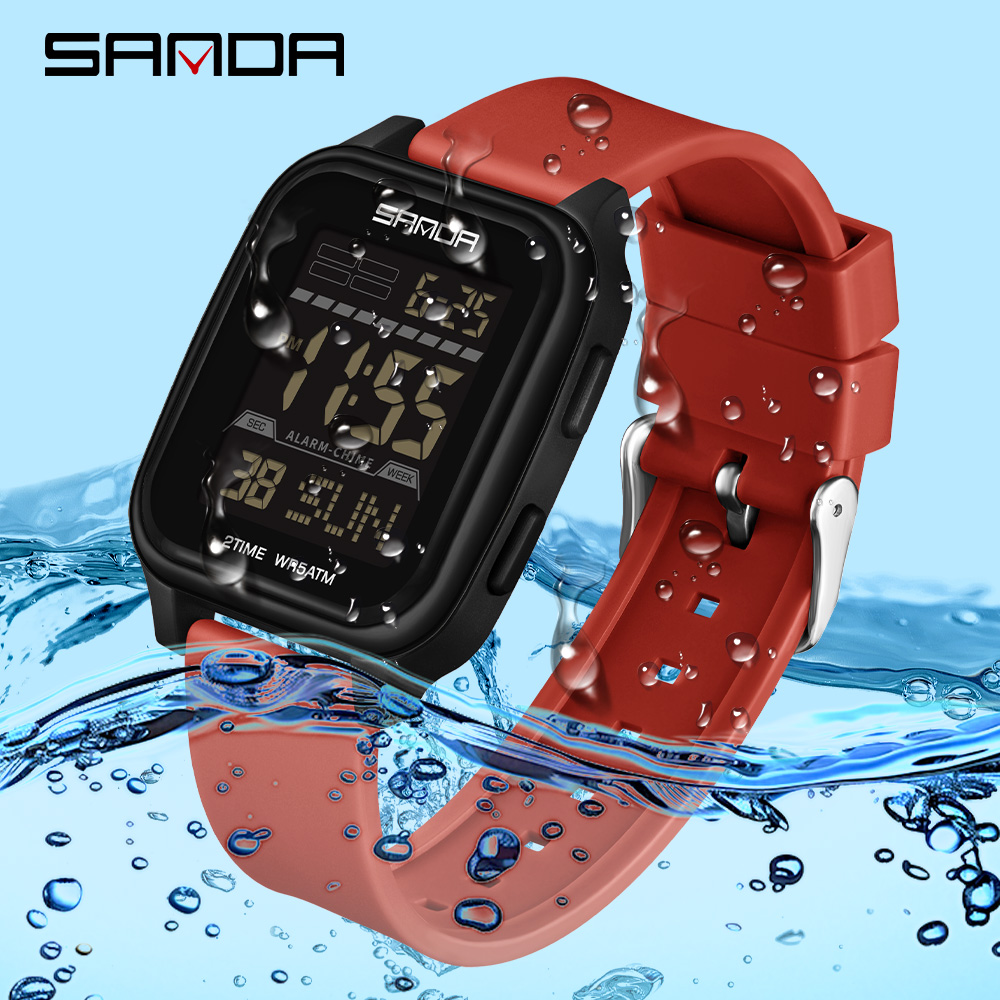 Luxury Watch Shop - SANDA Neue Modetrend-Herrenuhr mit elektronischer Zeitanzeige,
