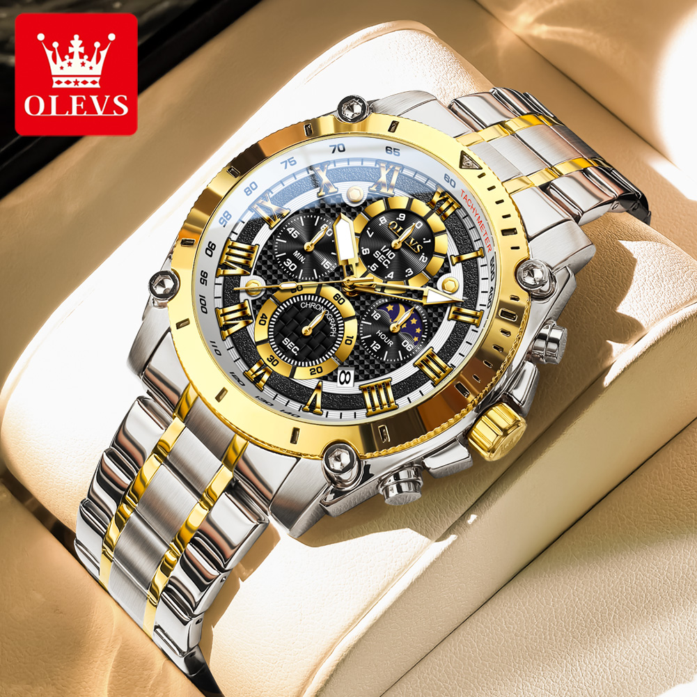 Luxury Watch Audemars Piguet - OLEVS 3689 Quarz-Herrenuhr, multifunktionales Datum, Mondphase,