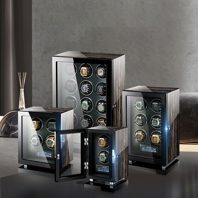 Luxury Watch Winder Box - Mechanischer Automatischer Uhrenbeweger Luxuriöse Fingerabdruck-Holz-Uhrensafe-Box mit