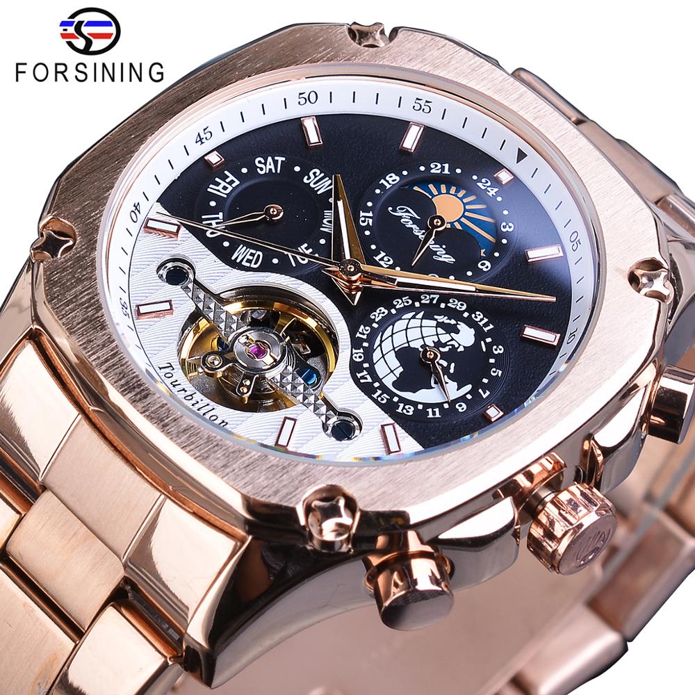 Moonphase Complication Watch - Forsining Marke Mens Mechanische Uhren Super