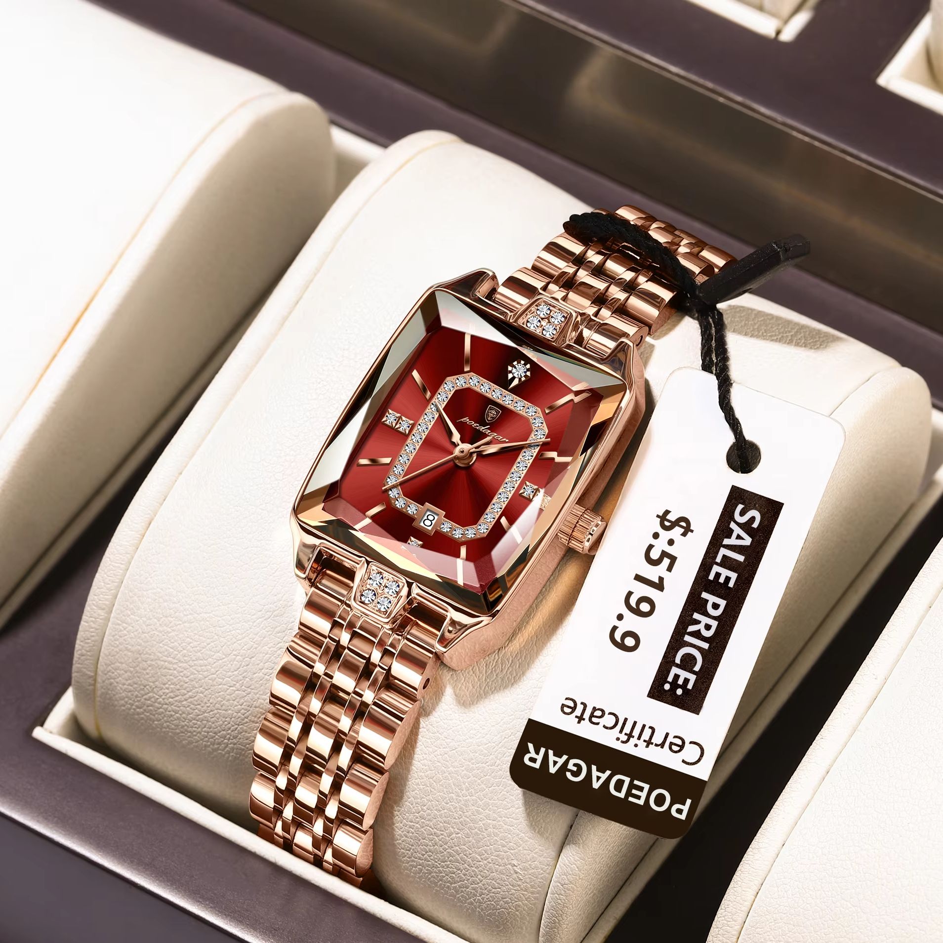 Ladies Luxury Watch - POEDAGAR Mode Elegante Frauen Armbanduhr Wasserdicht