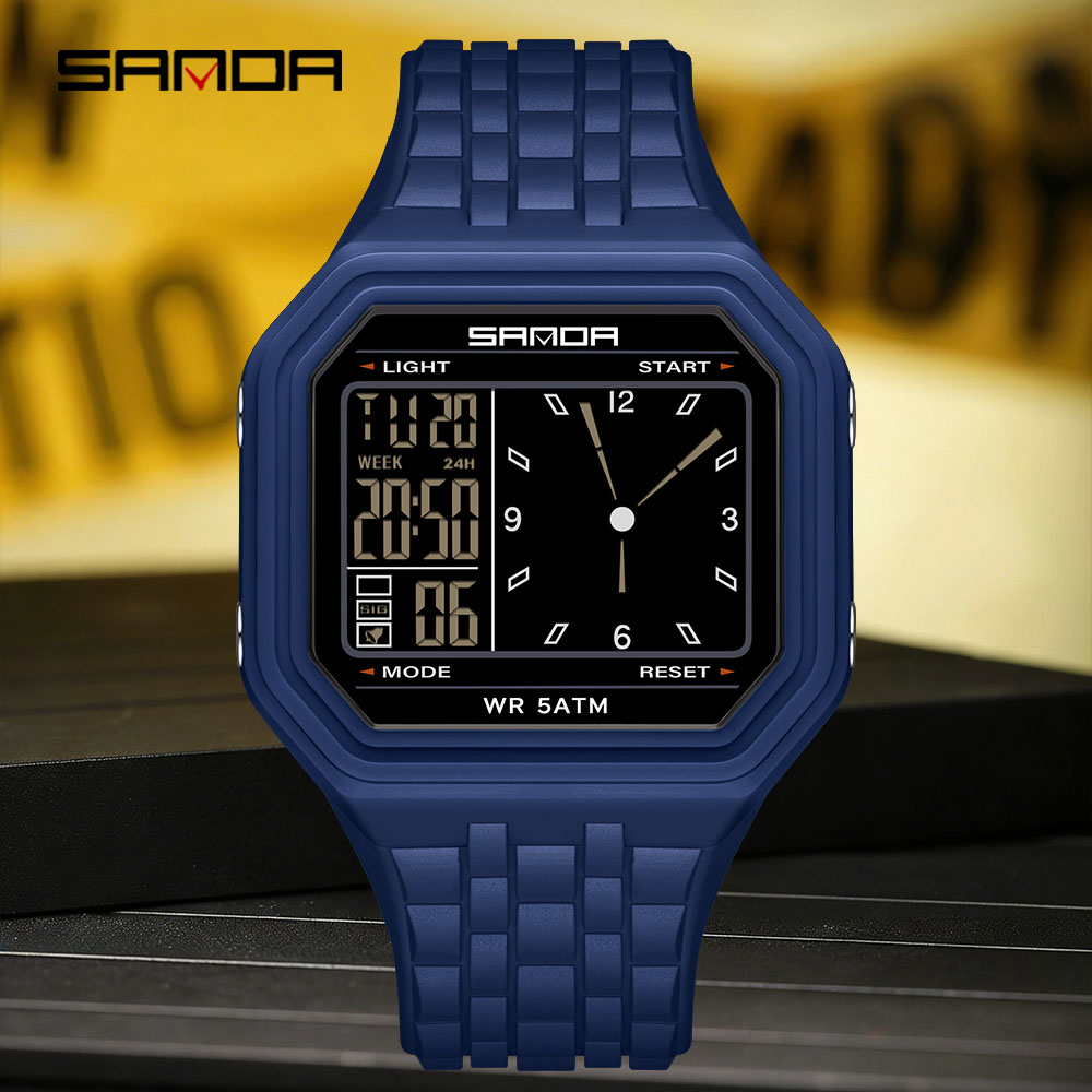 Luxury Watch Shop - Sanda Luxus-Elektronikuhr für Herren, wasserdicht, leuchtend,