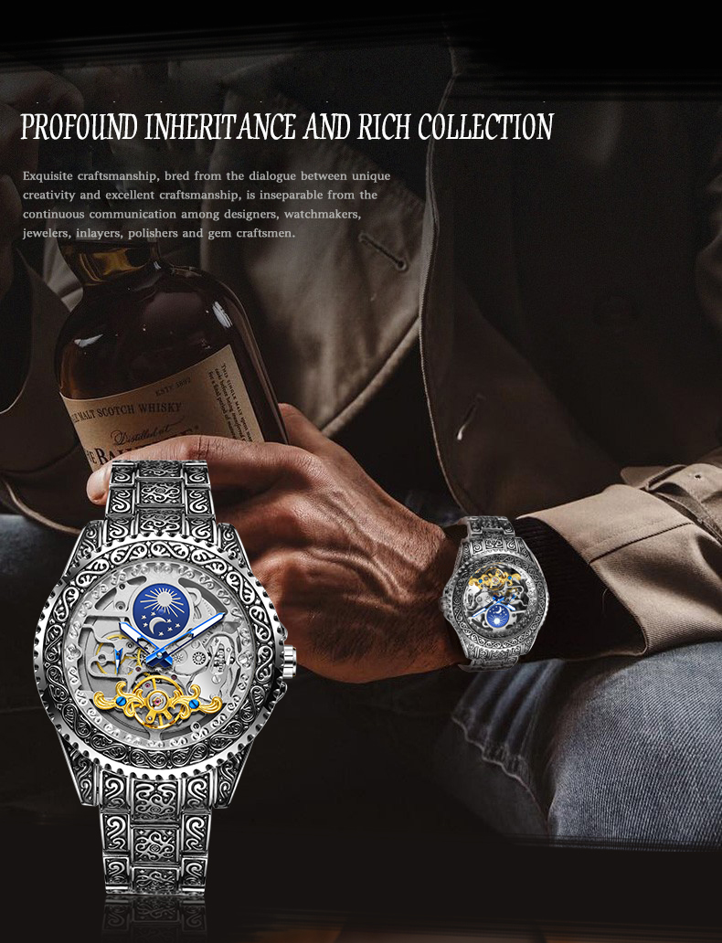 Forsining Luxus transparentes  – Moonphase Complication Watch Bewertung und Preis