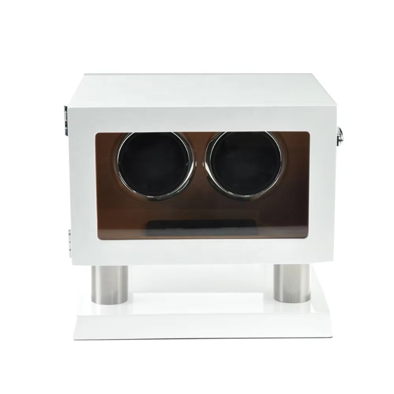 Weiß-Braune Leder-Uhrenbeweger – Luxury Watch Winder Box Bewertung und Preis
