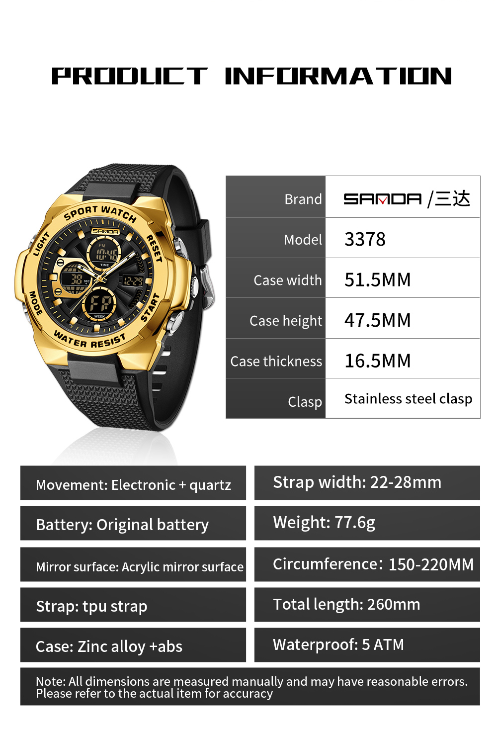 SANDA Sports wasserdichte Mili – Luxury Watch Shop Bewertung und Preis
