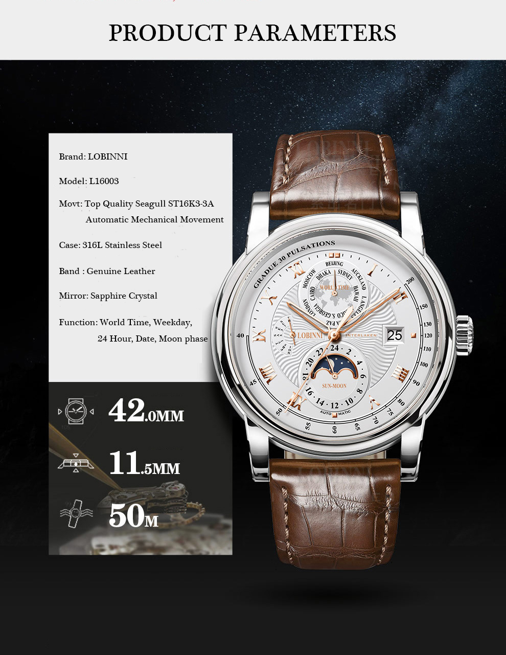 LOBINNI Männer Uhr Luxus Marke – Luxury Watch Brands In World Bewertung und Preis