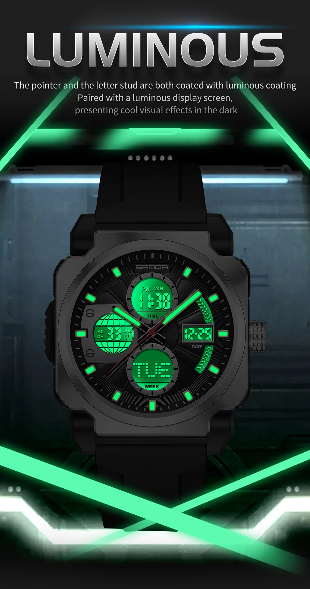 SANDA Elektronische Herrenuhr, – Luxury Watch Shop Bewertung und Preis