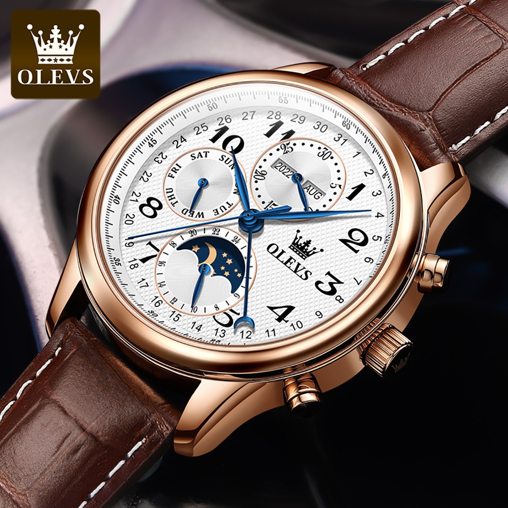 OLEVS 6667 Luxus Original Herr – Moonphase Complication Watch Bewertung und Preis