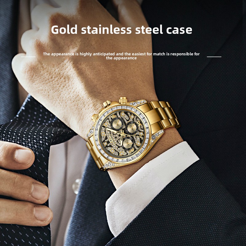 Edelstahl Neue Goldene Sechs-Z – Moonphase Complication Watch Bewertung und Preis