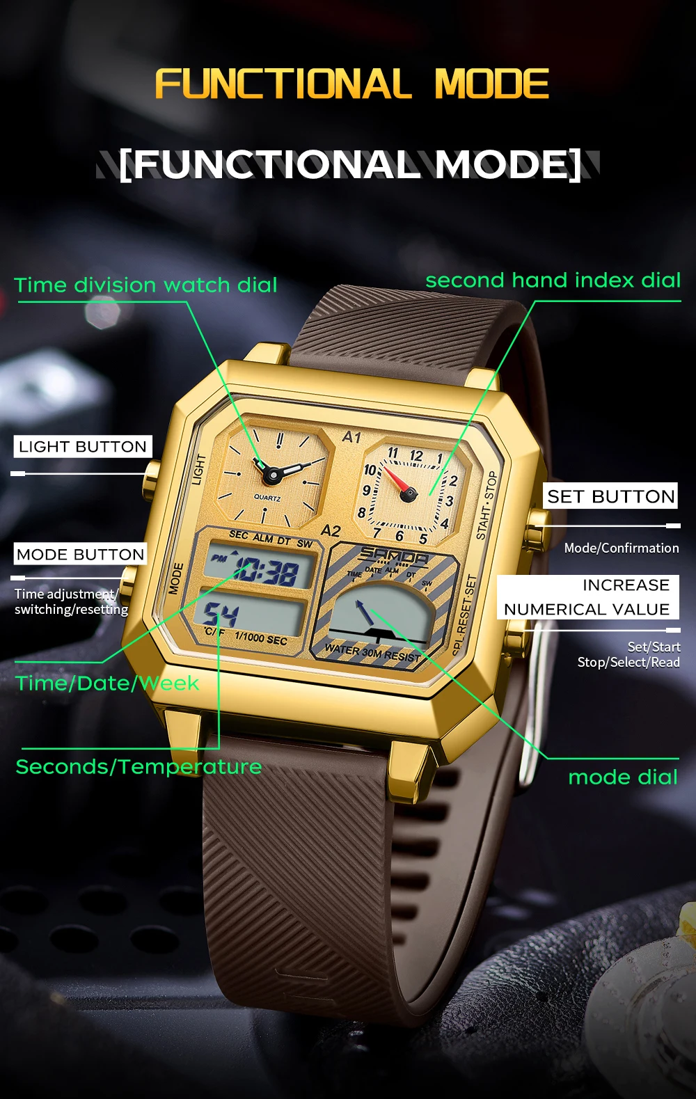 Sanda Top Marke Mode Herren el – Luxury Watch Shop Bewertung und Preis